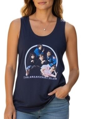 The Breakfast Club Graphic Navy Tank Top Women's Size M Loose Movie Universal
